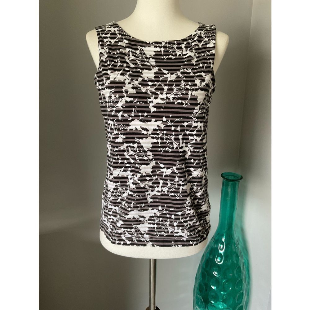 Talbots Striped Floral Top